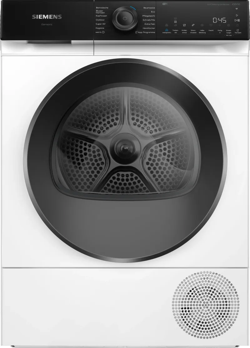 Siemens iQ500 WQ45H2BECO tumble dryer — view 1